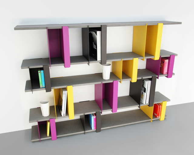 PLIO au sol marron violet jaune