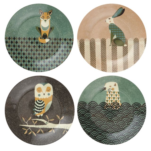 set-of-4-wildlife-plates