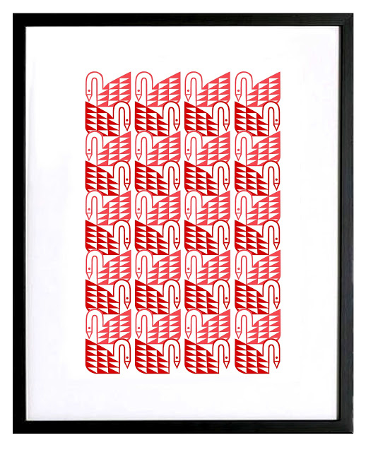 low res swans red and hot pink framed 30x40cm